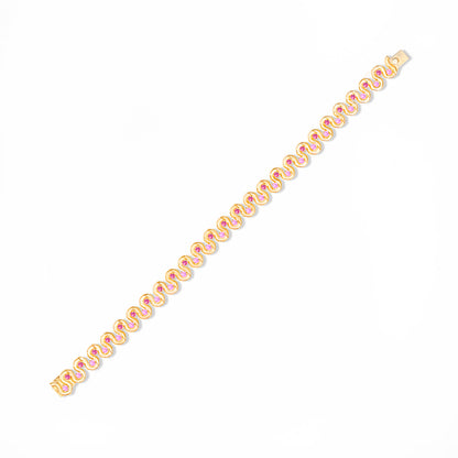 Found Squiggle Bracelet - Pink Sapphire