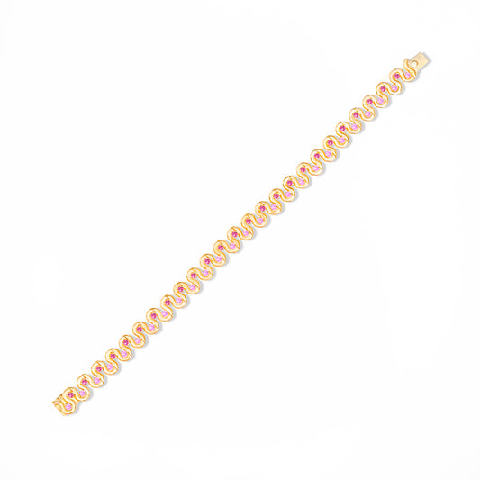 Found Squiggle Bracelet - Pink Sapphire