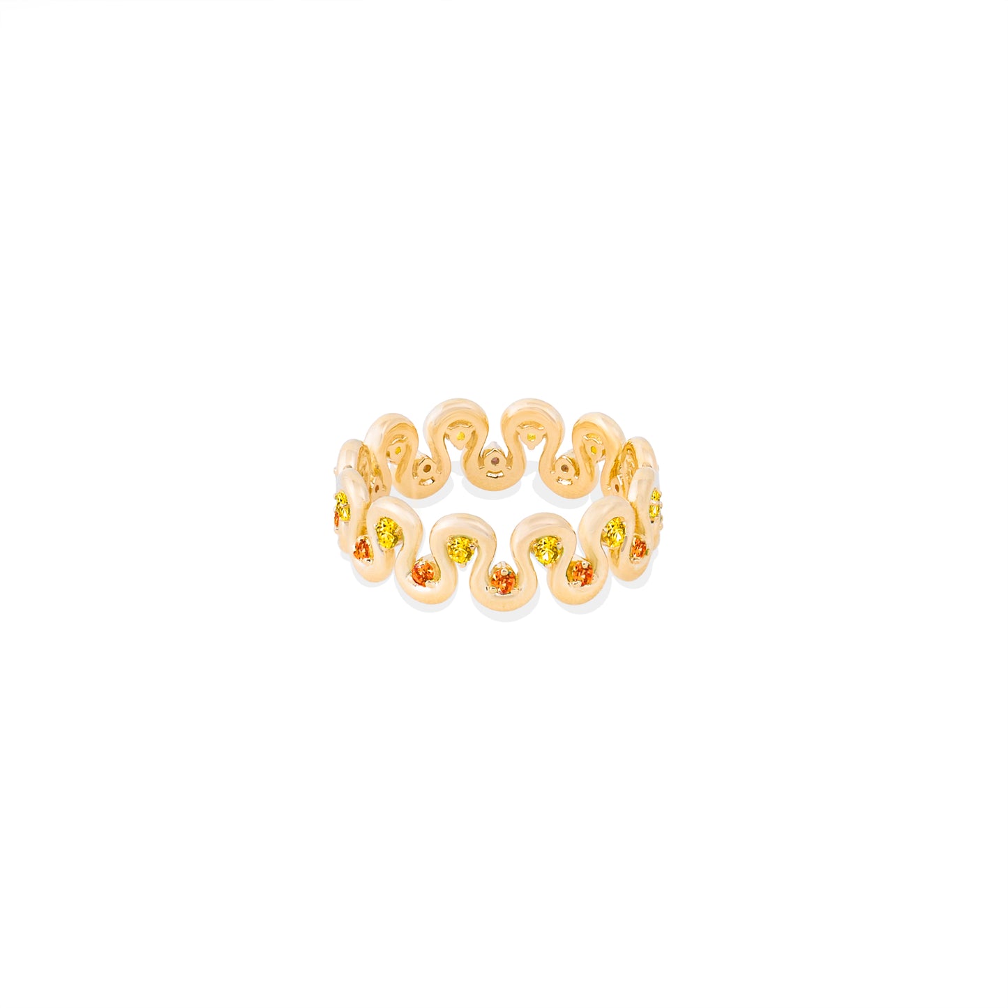 Found Squiggle Ring - Yellow & Orange Sapphire