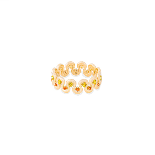 Found Squiggle Ring - Yellow & Orange Sapphire