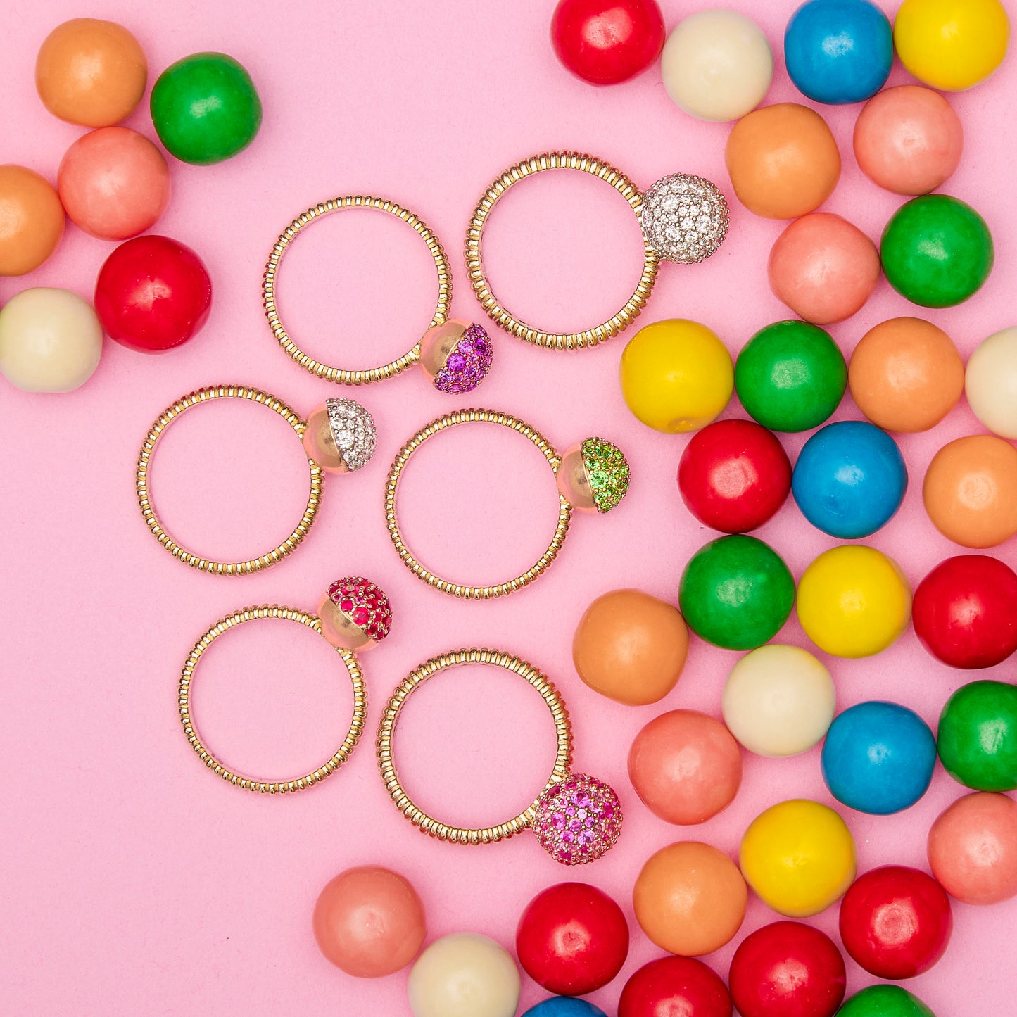 Revel Small Bobble Ring - Ruby
