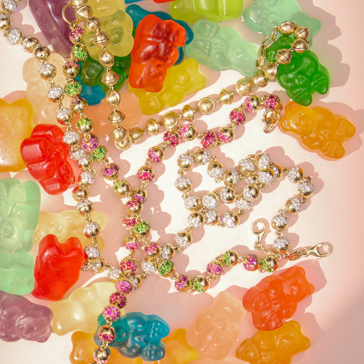 Revel Small Bead Necklace - Diamond