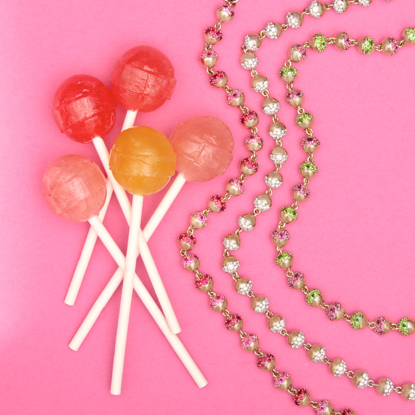 Revel Small Bead Necklace - Diamond