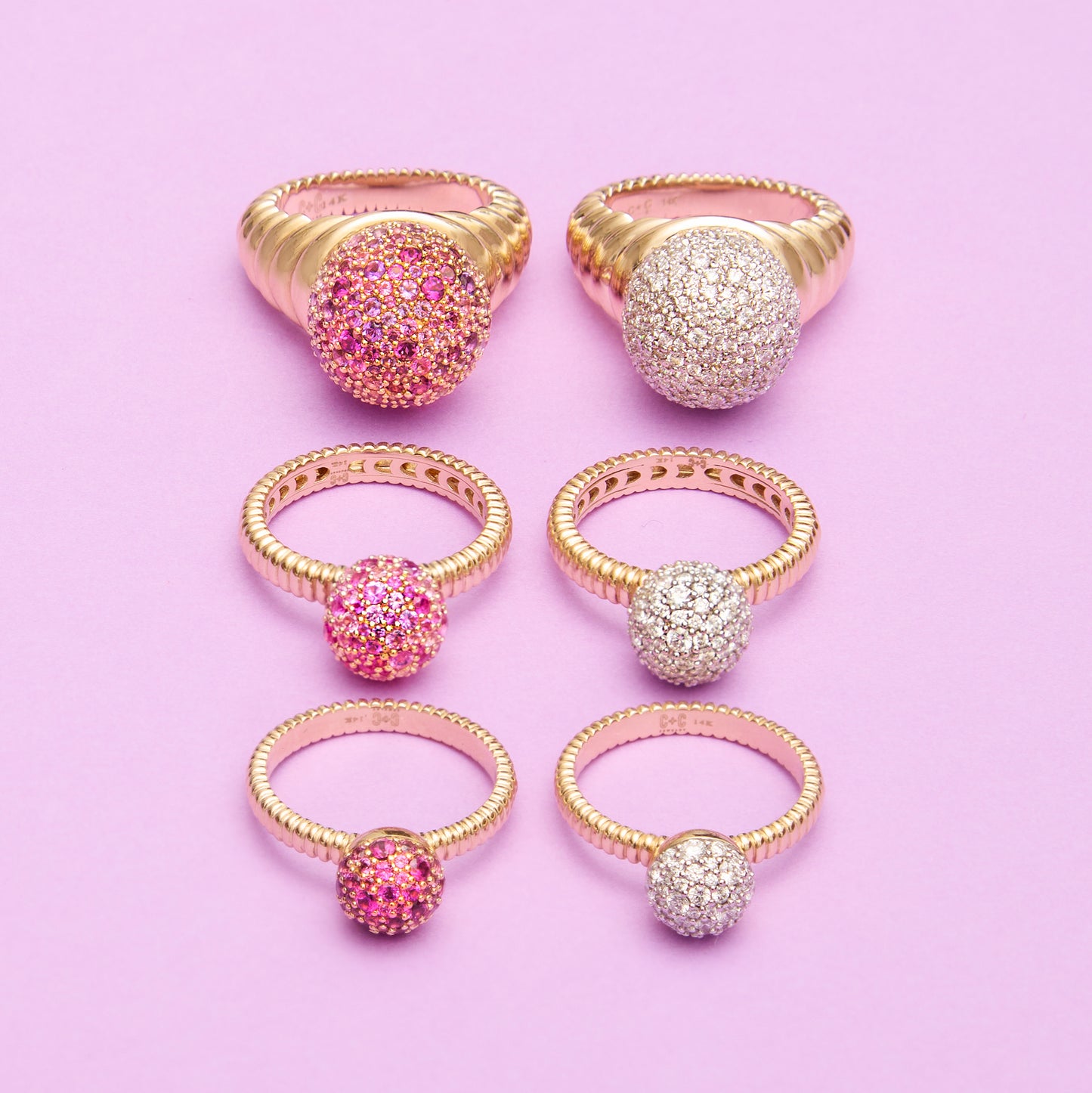 Revel Small Bobble Ring - Diamond