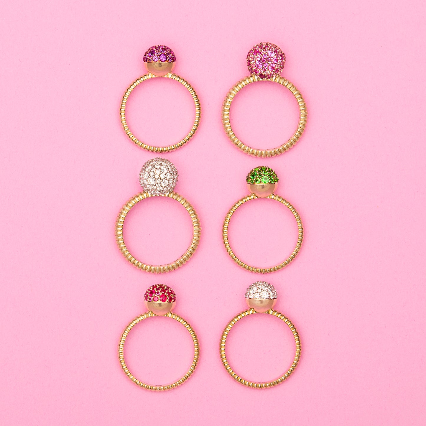 Revel Small Bobble Ring - Ruby
