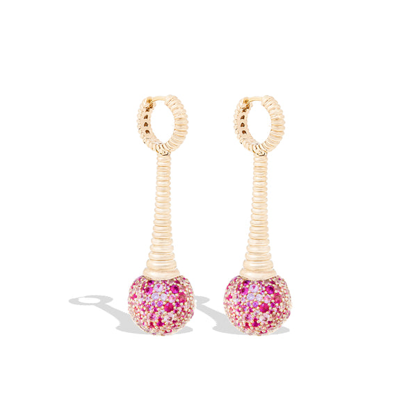 Revel Bobble Chandelier Earring - Pink Sapphire