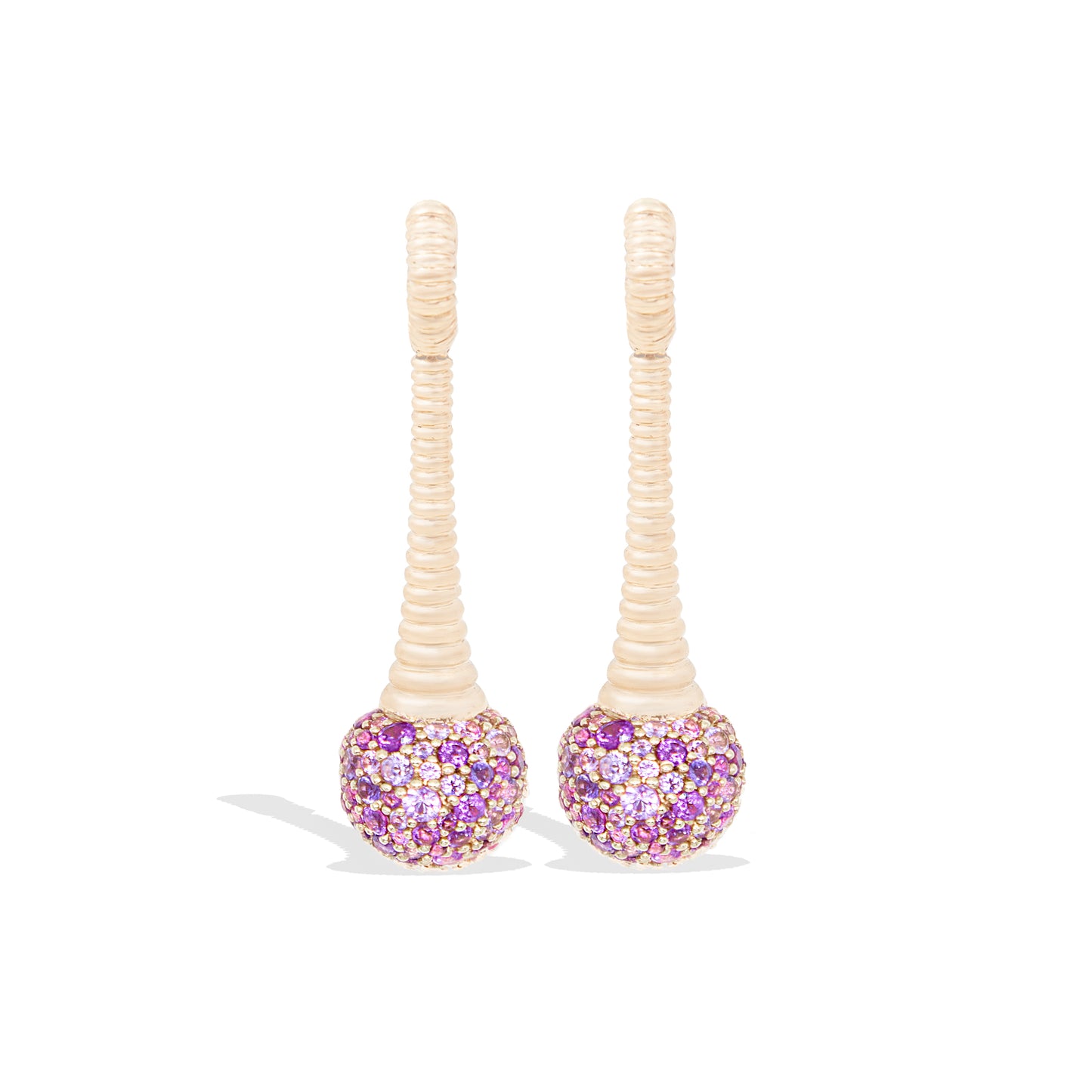 Revel Bobble Chandelier Earring - Rhodolite Garnet, Pink Sapphire, Amethyst