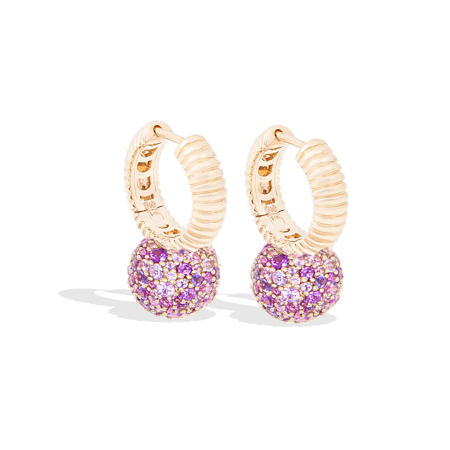 Revel Bobble Huggie - Rhodolite Garnet, Pink Sapphire & Amethyst