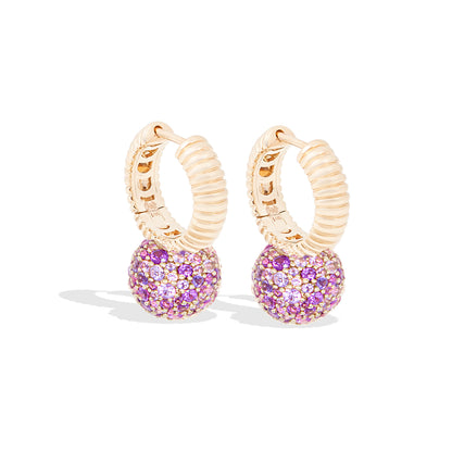 Revel Bobble Huggie - Rhodolite Garnet, Pink Sapphire & Amethyst