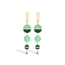 Load image into Gallery viewer, Revel Inlay Bobble Chandelier Earring - Malachite, Chrysoprase, Tsavorite &amp; Diamond
