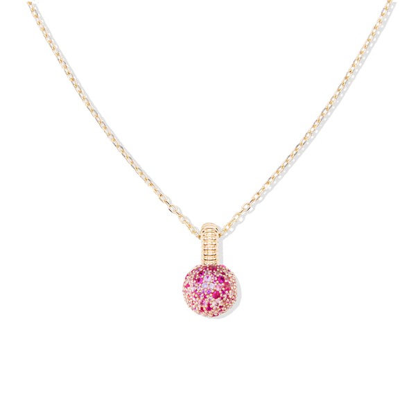 Revel Medium Bobble Charm Necklace- Pink Sapphire