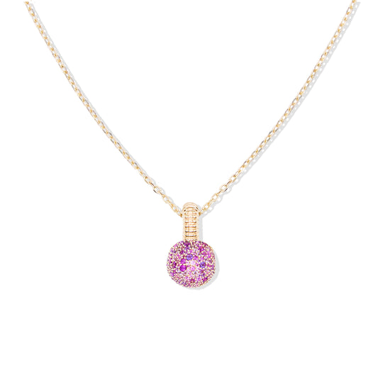 Revel Medium Bobble Charm Necklace- Rhodolite Garnet, Pink Sapphire & Amethyst