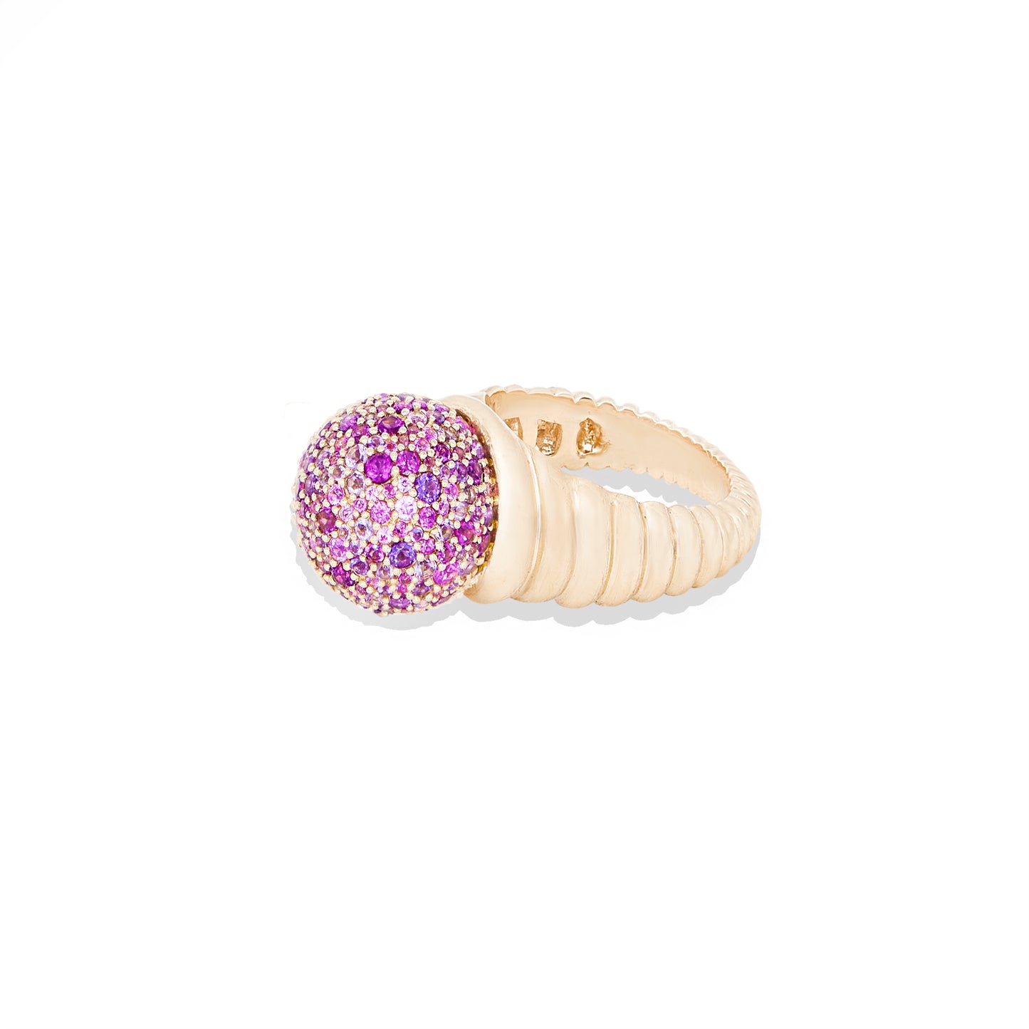 Revel Bobble Cocktail Ring - Tsavorite, Amethyst, Rhodolite Garnet & Pink Sapphire