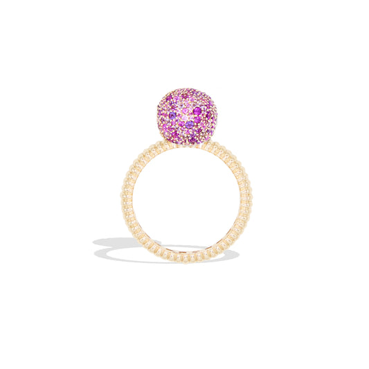Revel Medium Bobble Ring - Rhodolite Garnet, Pink Sapphire & Amethyst