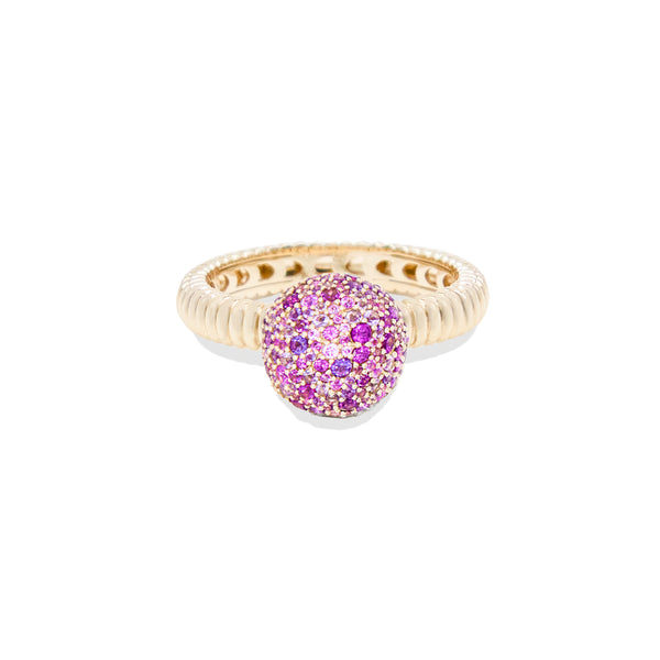 Revel Medium Bobble Ring - Rhodolite Garnet, Pink Sapphire & Amethyst