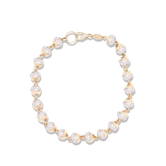 Revel Small Pave Bead Bracelet - Diamond