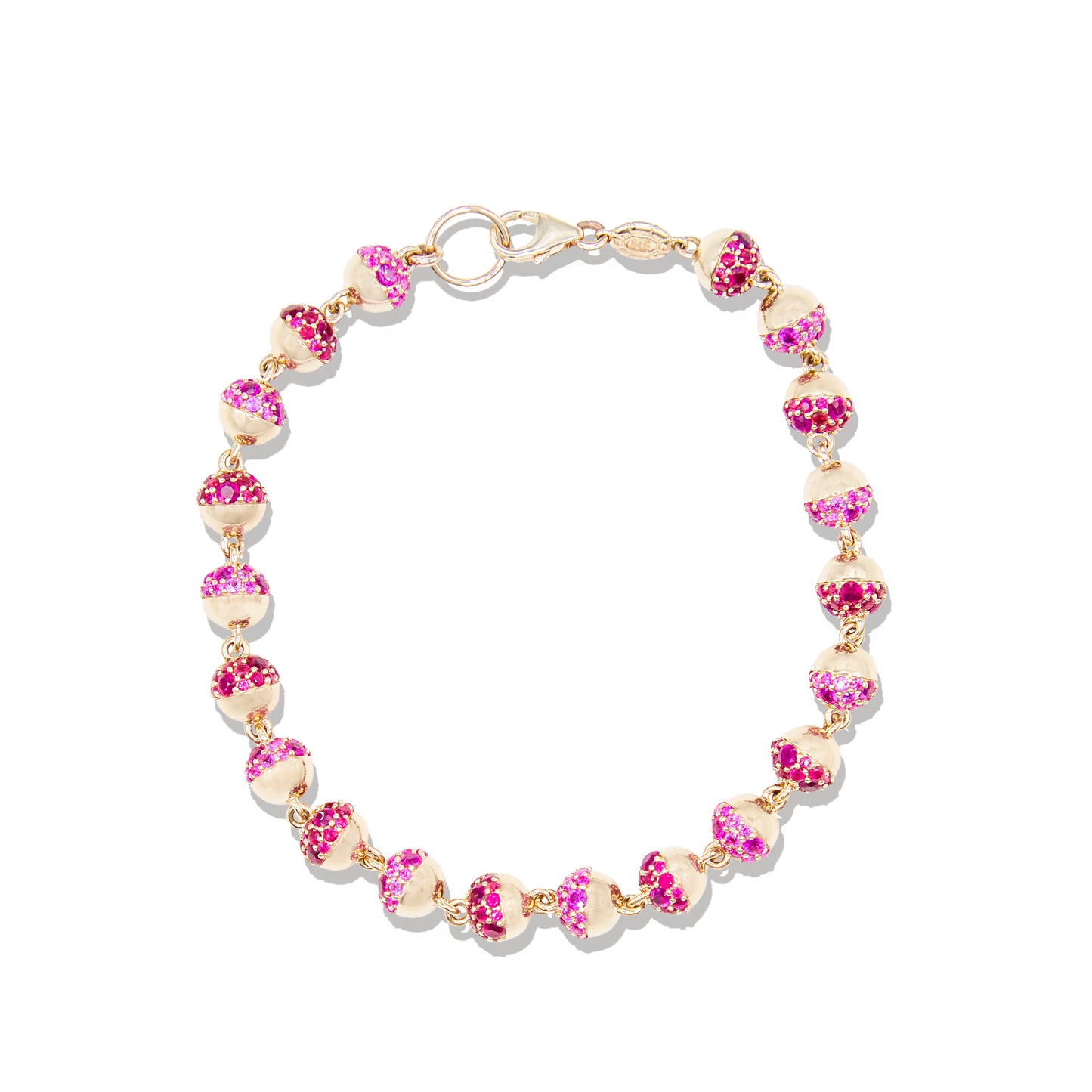 Revel Small Pave Bead Bracelet - Ruby & Pink Sapphire