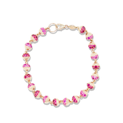 Revel Small Pave Bead Bracelet - Ruby & Pink Sapphire