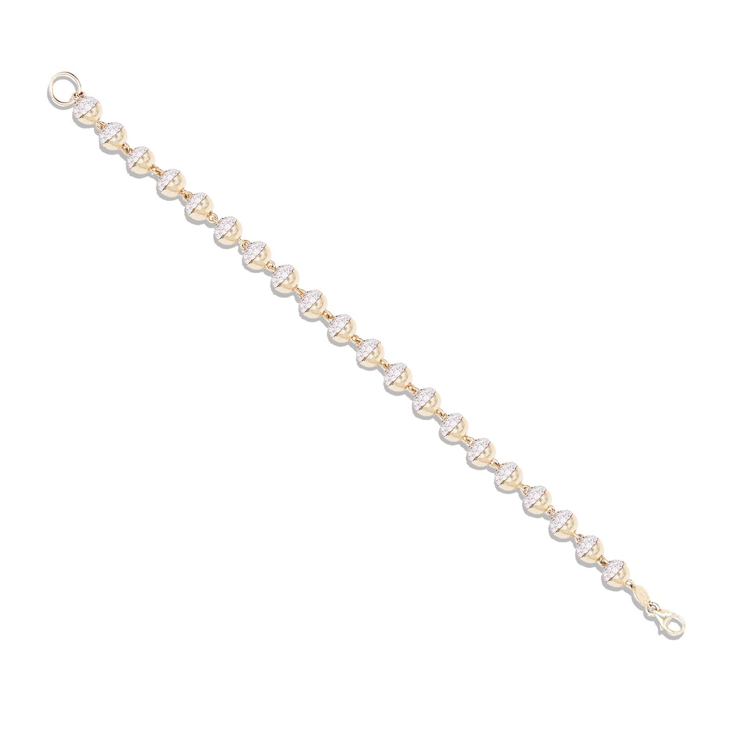 Revel Small Pave Bead Bracelet - Diamond