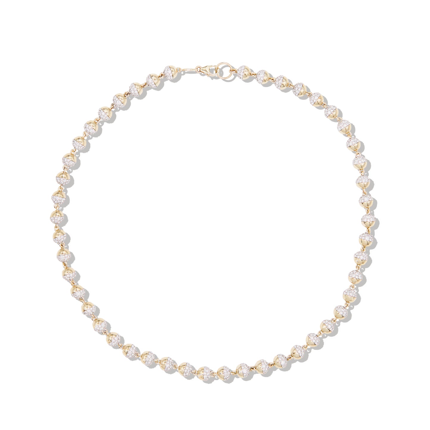 Revel Small Pave Bead Necklace - Diamond