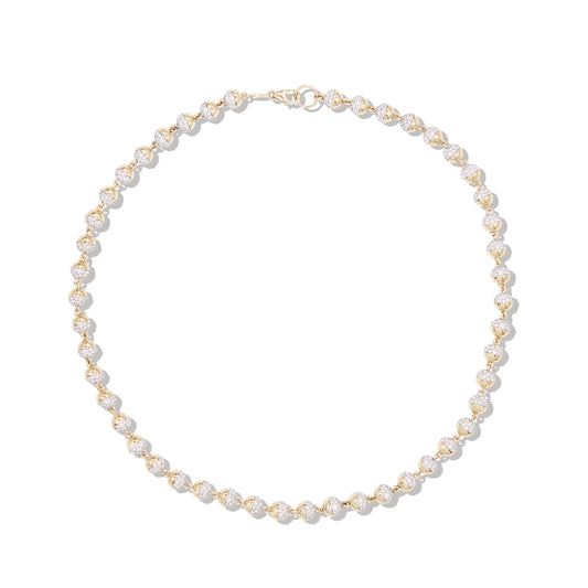 Revel Small Pave Bead Necklace - Diamond