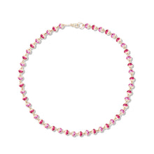 Load image into Gallery viewer, Revel Small Pave Bead Necklace - Ruby &amp; Pink Sapphire
