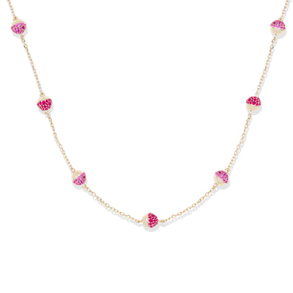 Revel Bead Station Necklace - Ruby & Pink Sapphire