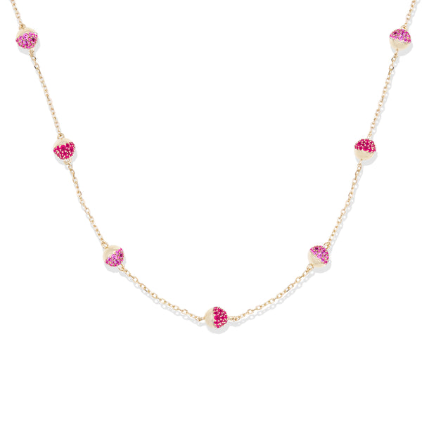 Revel Bead Station Necklace - Ruby & Pink Sapphire