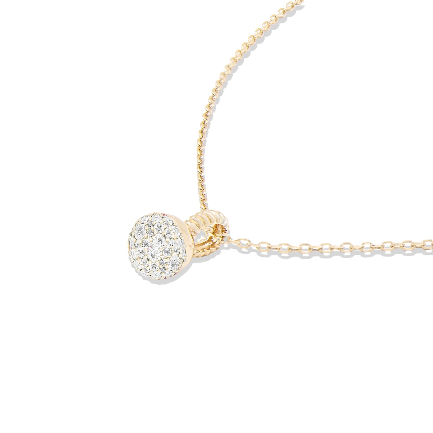 Revel Small Bobble Charm Necklace - Diamond