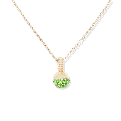 Revel Small Bobble Charm Necklace - Tsavorite