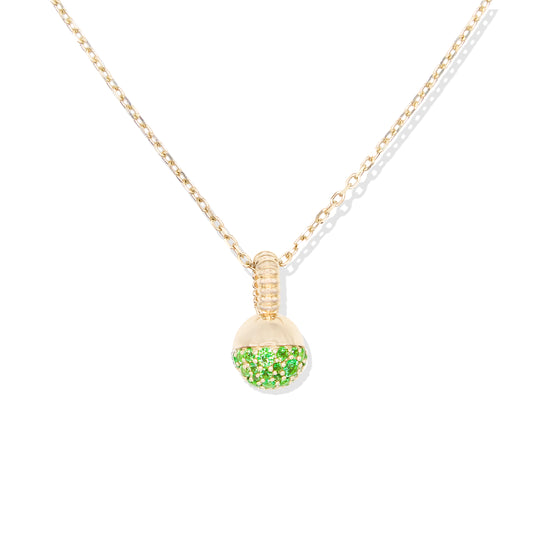 Revel Small Bobble Charm Necklace- Tsavorite