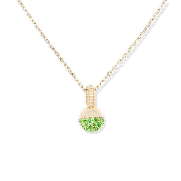 Revel Small Bobble Charm Necklace- Tsavorite