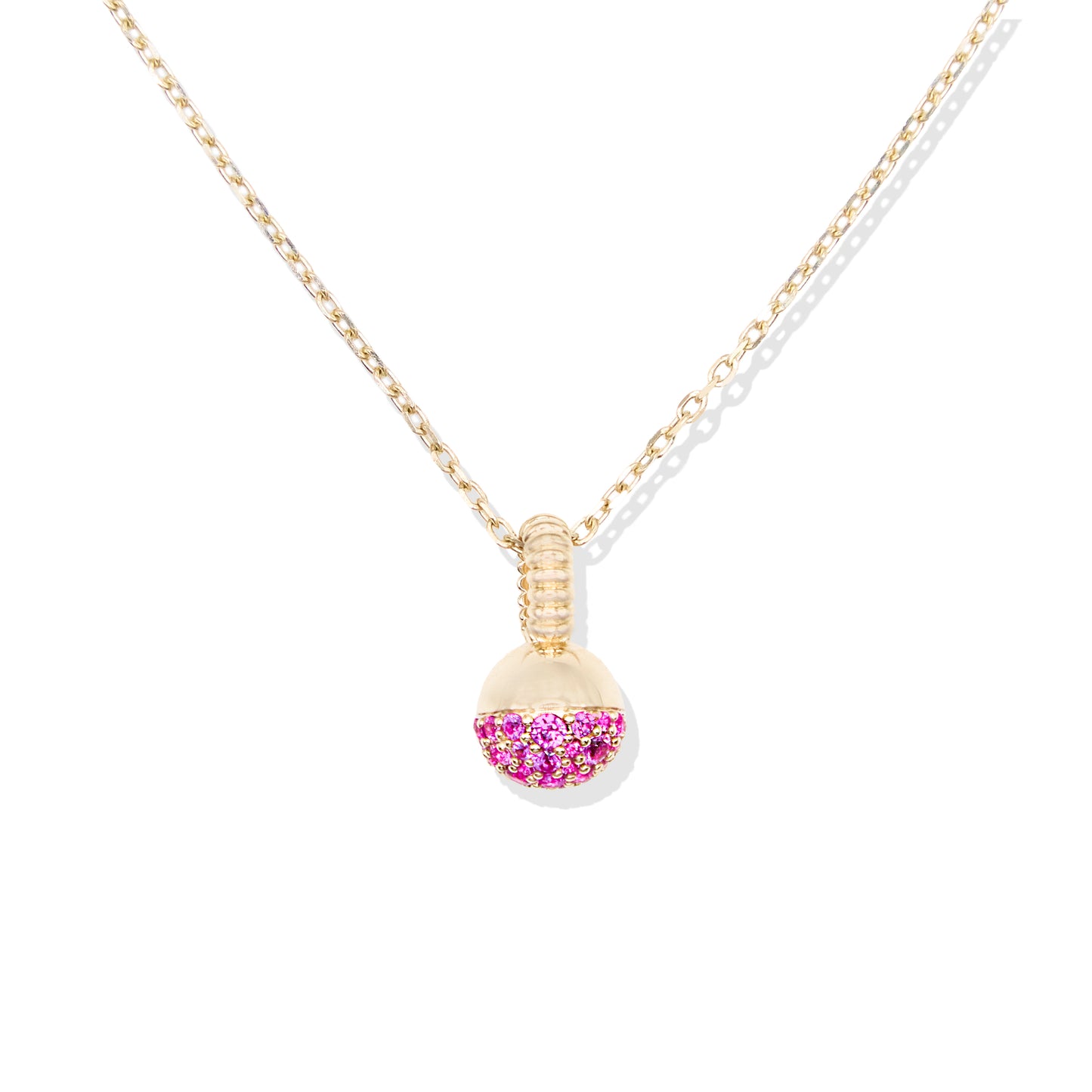 Revel Small Bobble Charm Necklace - Pink Sapphire