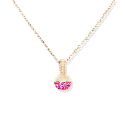 Revel Small Bobble Charm Necklace - Pink Sapphire