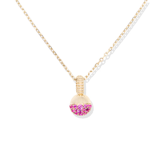 Revel Small Bobble Charm Necklace - Pink Sapphire