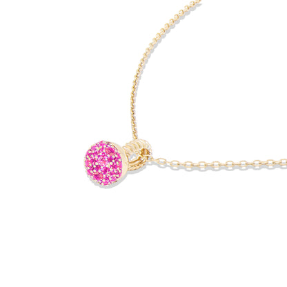 Revel Small Bobble Charm Necklace - Pink Sapphire