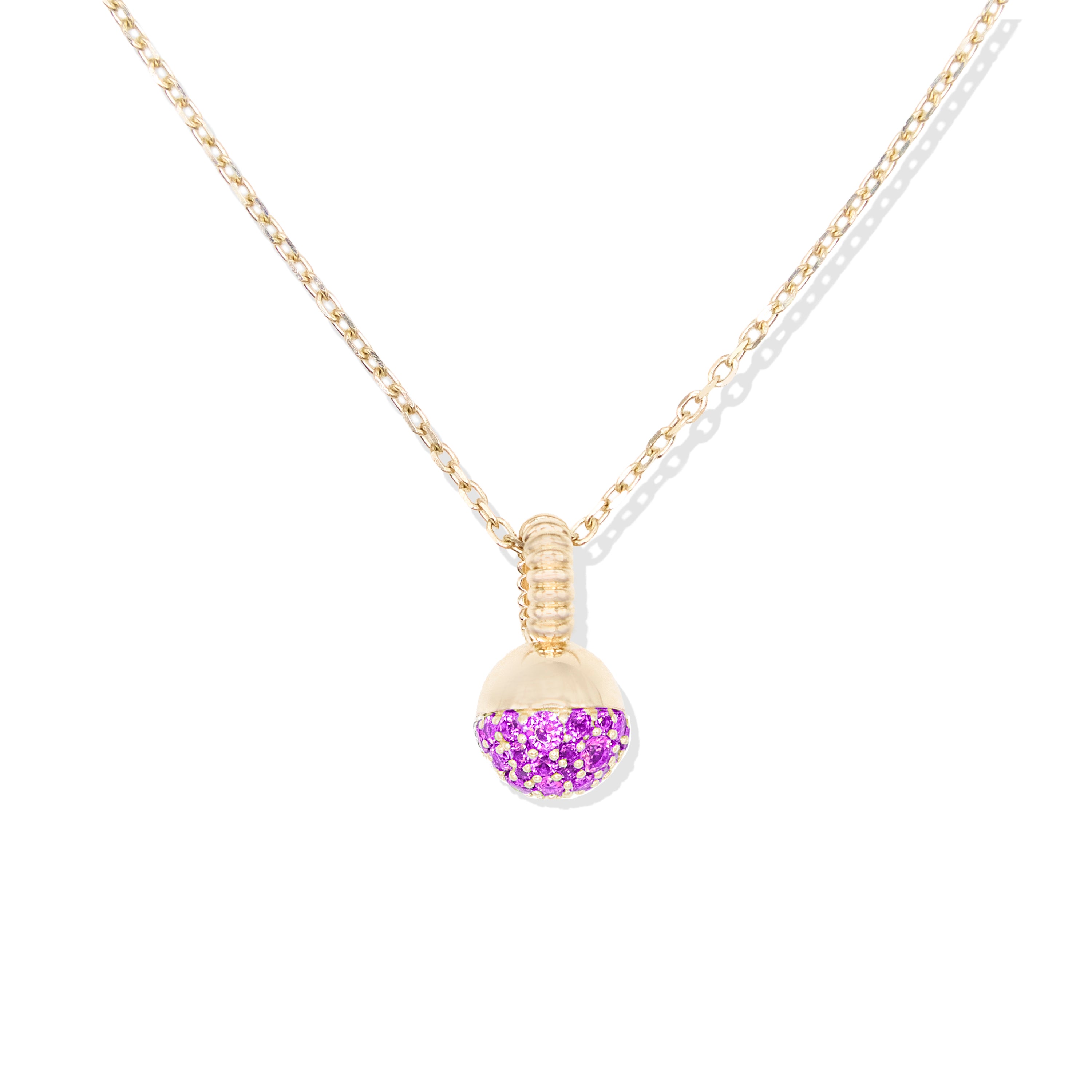 Revel Small Bobble Charm Necklace - Rhodolite Garnet – Campbell +