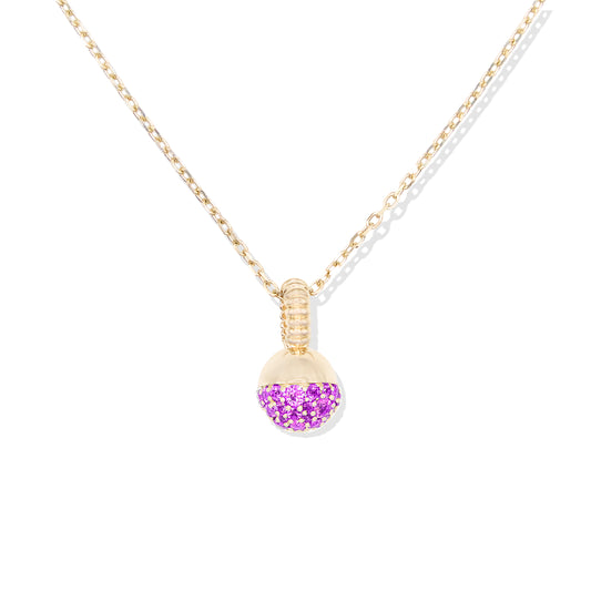 Revel Small Bobble Charm Necklace- Rhodolite Garnet