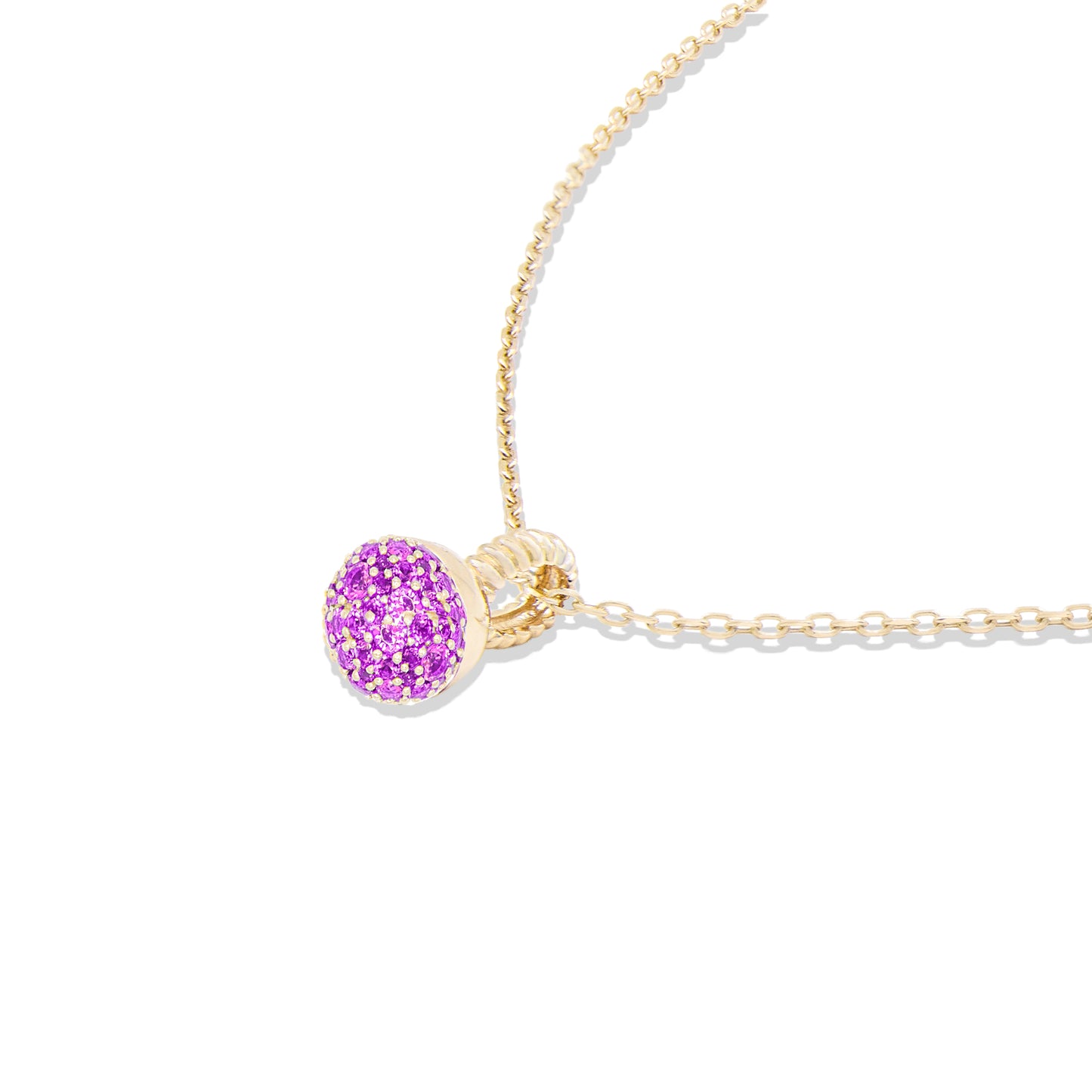 Revel Small Bobble Charm Necklace- Rhodolite Garnet