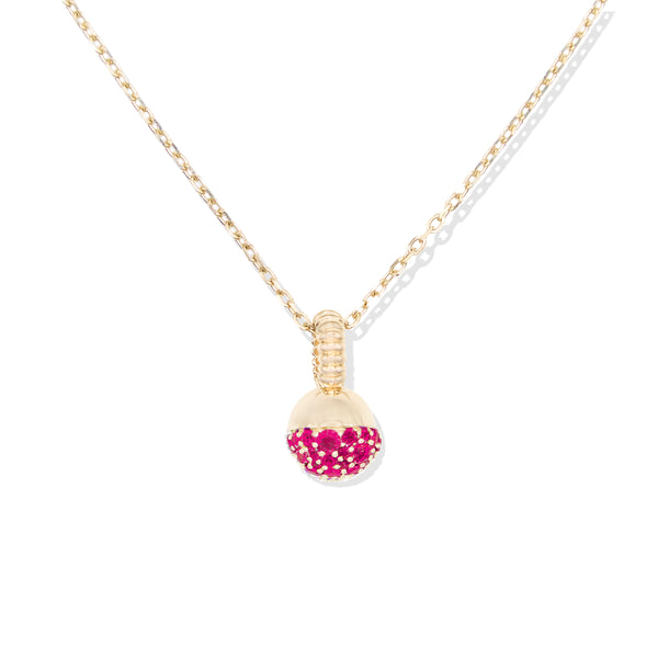 Revel Small Bobble Charm Necklace- Ruby