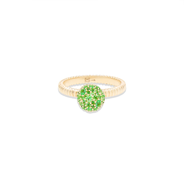 Revel Small Bobble Ring - Tsavorite