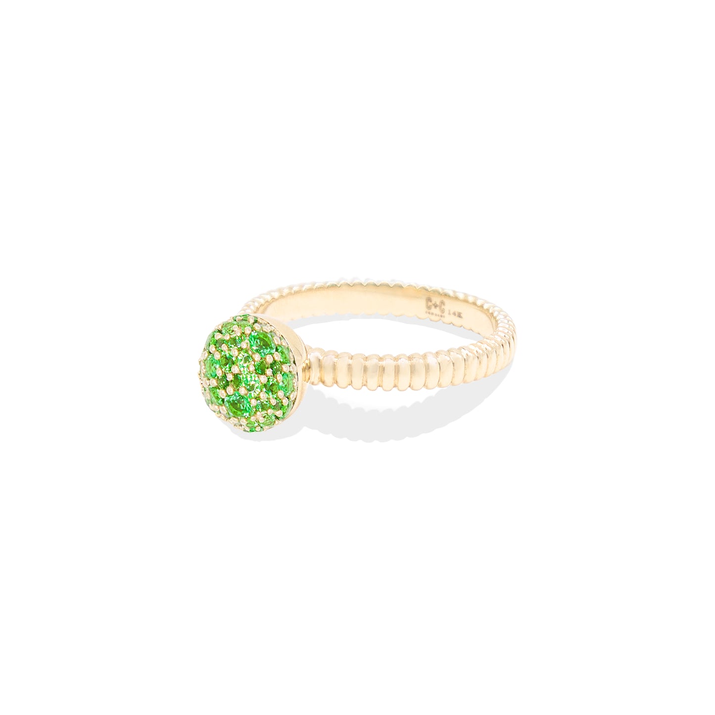 Revel Small Bobble Ring - Tsavorite