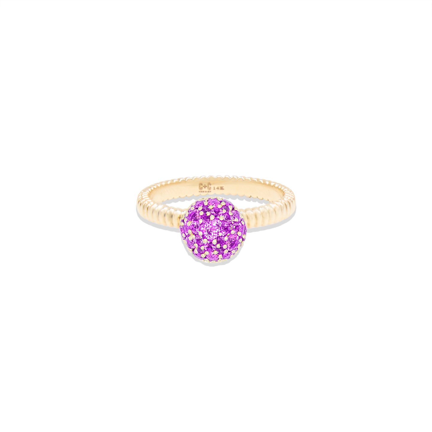 Revel Small Bobble Ring - Rhodolite Garnet