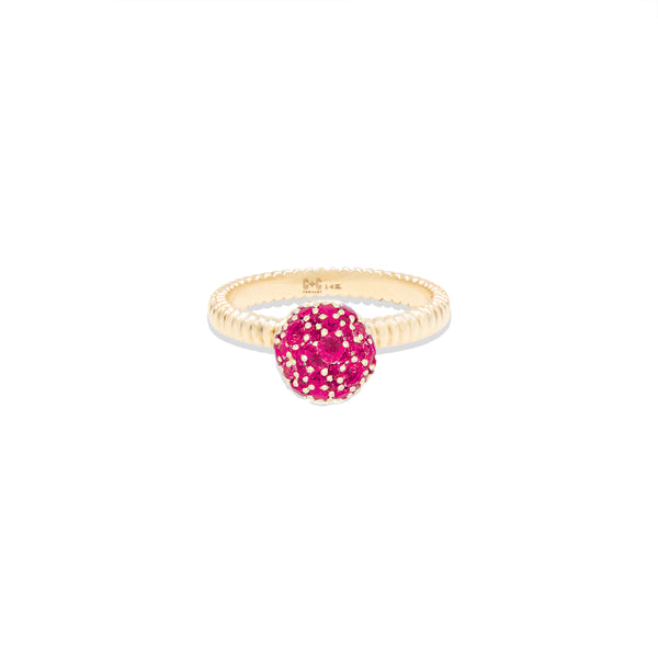 Revel Small Bobble Ring - Ruby