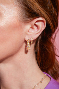 Evolve Oval Hoop Earring - Amethyst