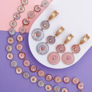 Evolve Stone Inlay Chandelier Earring - Purple