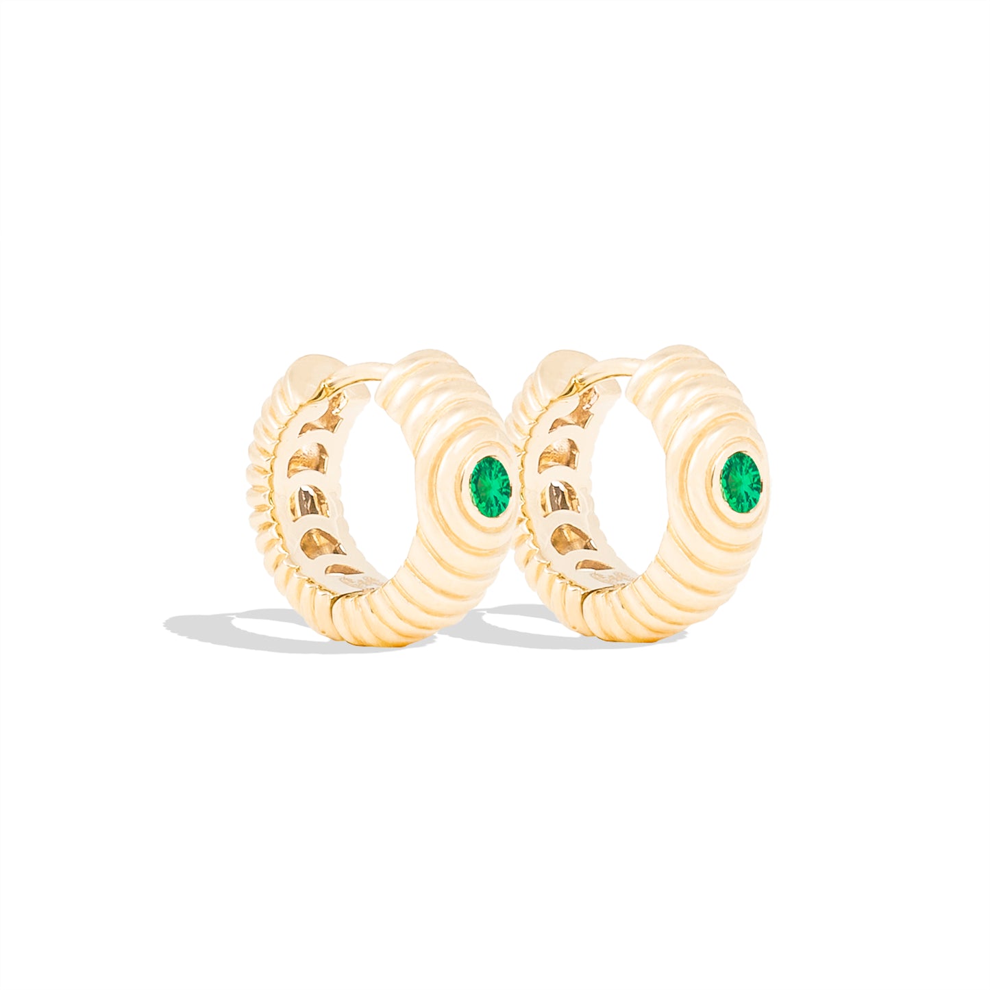 Revel Ribbed Huggie - Tsavorite