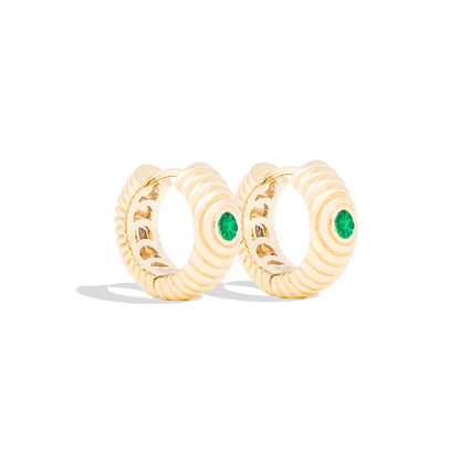 Revel Ribbed Huggie - Tsavorite