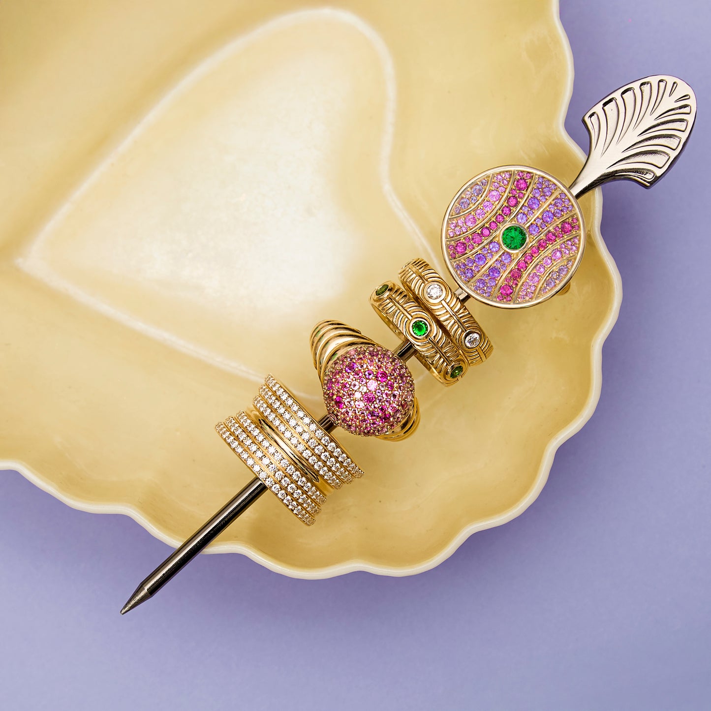 Revel Bobble Cocktail Ring - Ruby & Pink Sapphire