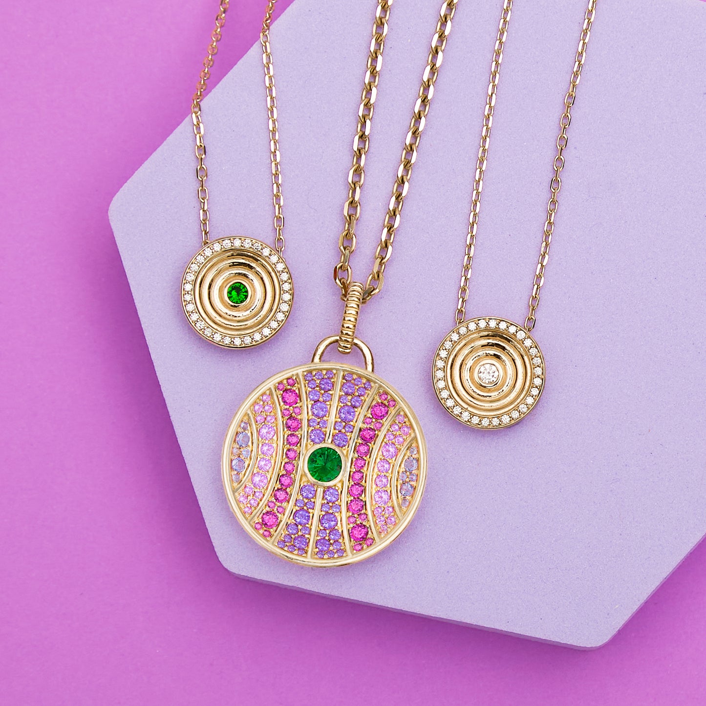 Revel Small Dimensional Pendant - Diamond
